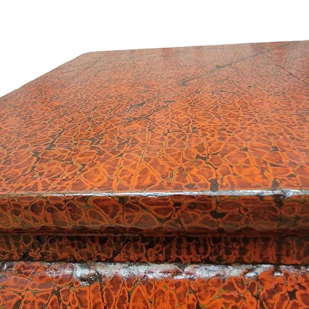 Antique Shanxi Province Red Lacquer Elm Side Tables - Pair - 5