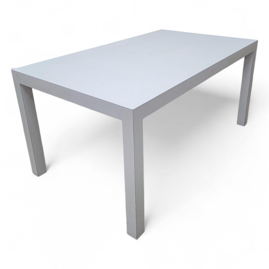 MCM Milo Baughman Style White Laminate Parsons Dining Table with Bar Table - Set of 2 - 5