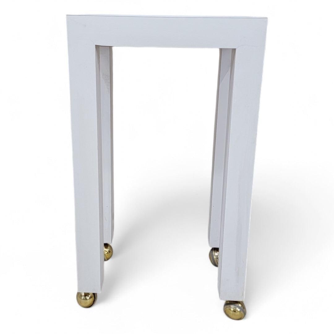 MCM Milo Baughman Style White Laminate Parsons Dining Table with Bar Table - Set of 2 - 6