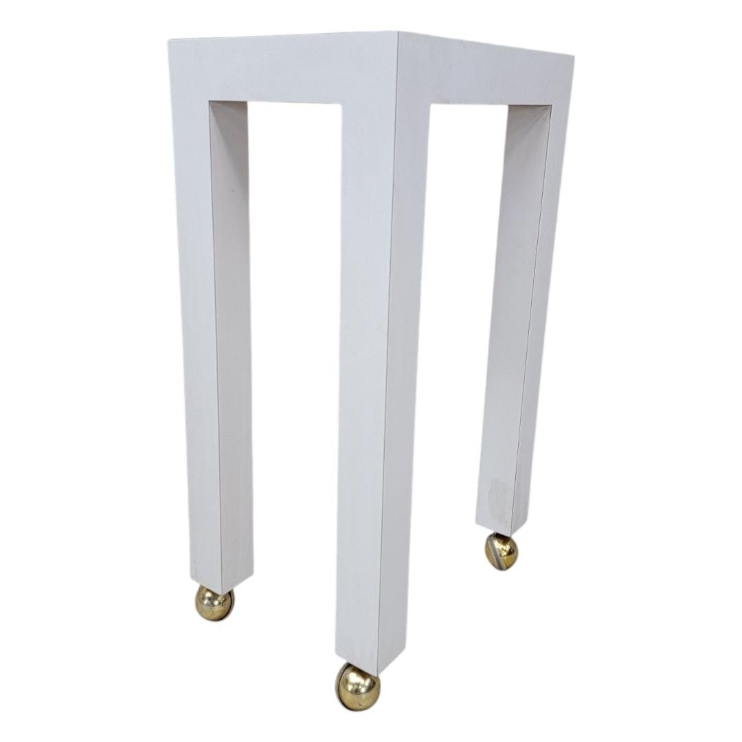 MCM Milo Baughman Style White Laminate Parsons Dining Table with Bar Table - Set of 2 - 7
