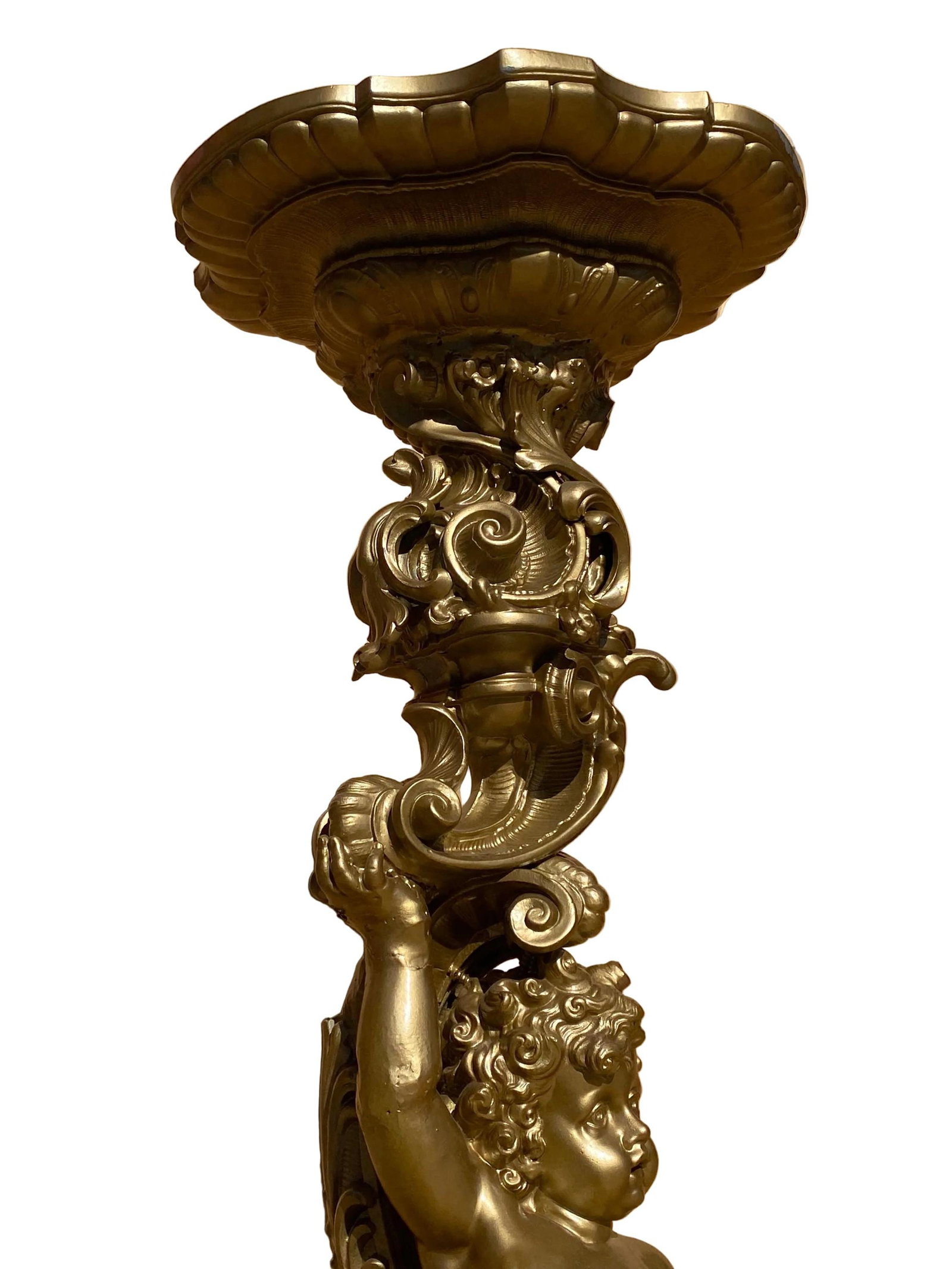 Vintage Italian Neoclassical Style Figural Pedestal Stand - 4