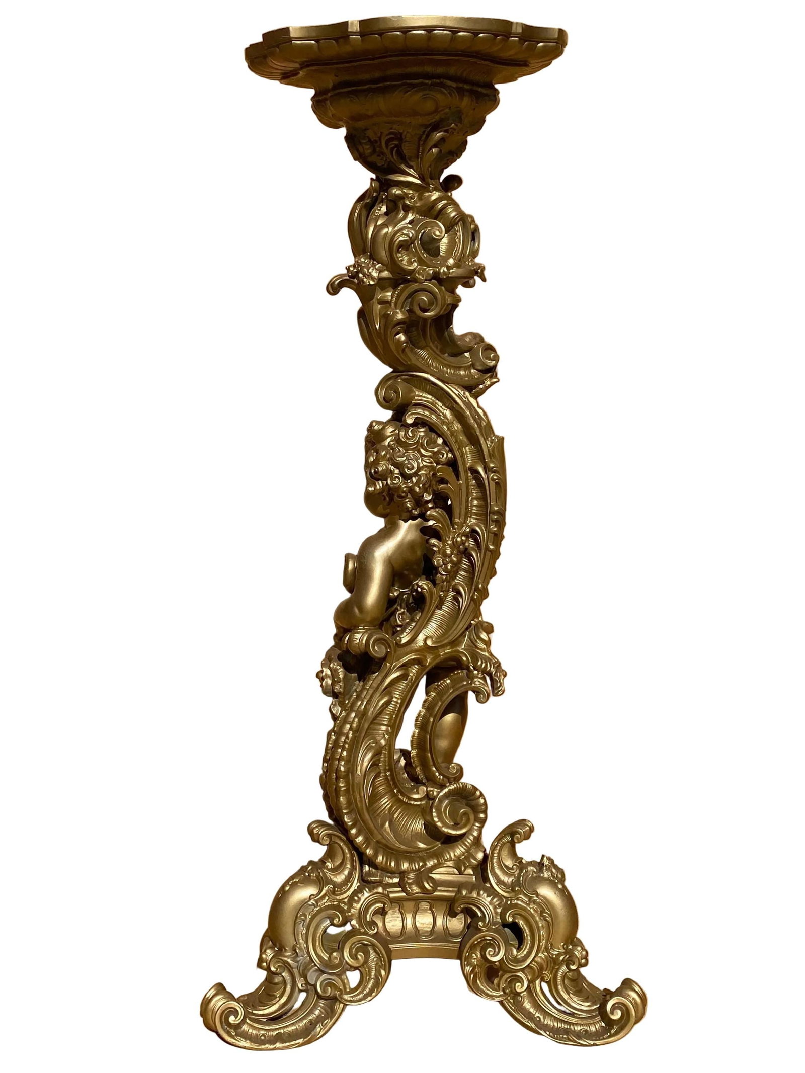 Vintage Italian Neoclassical Style Figural Pedestal Stand - 6