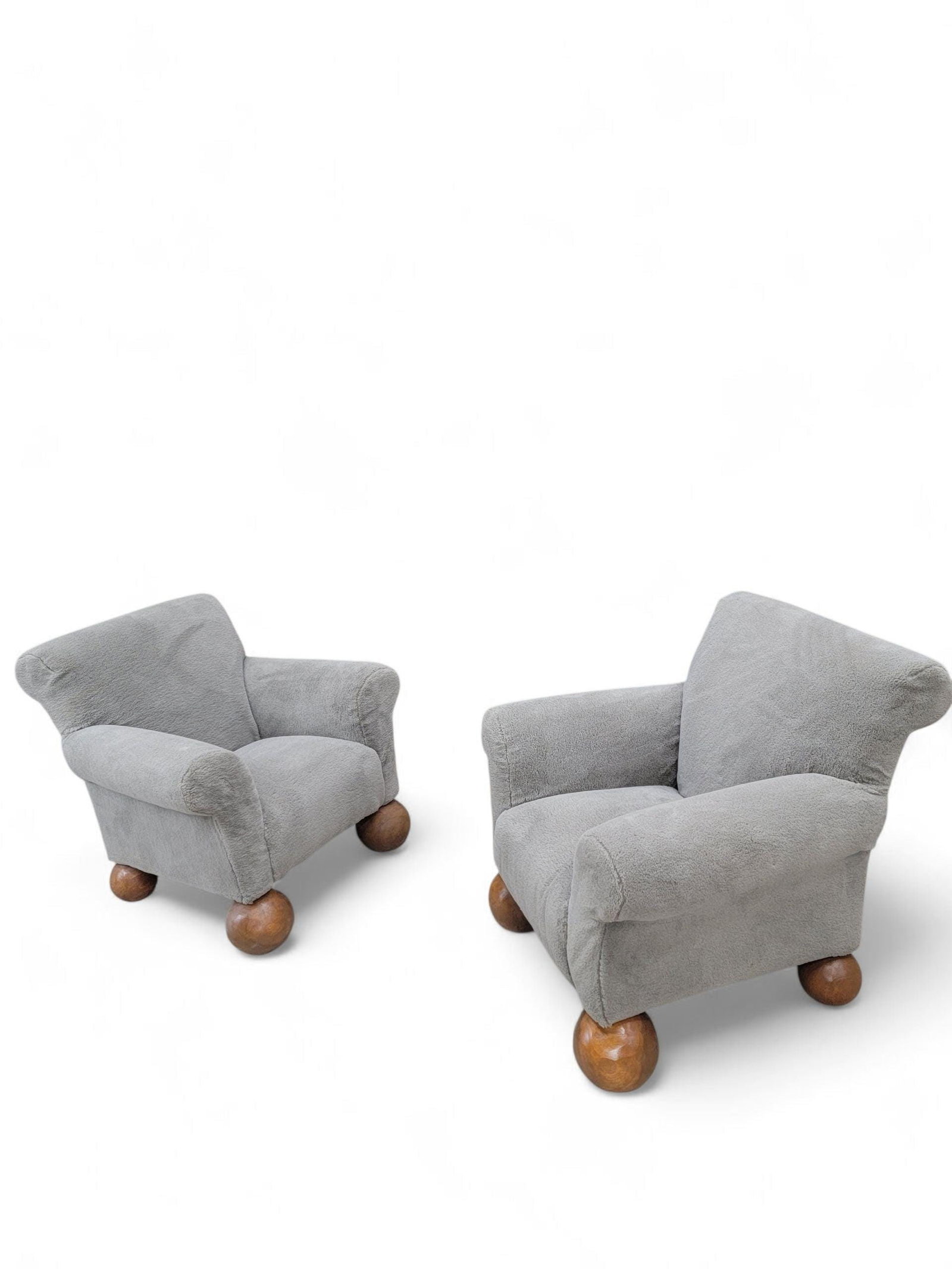 Vintage Teddy Bear Lounge Chairs Newly Reupholstered - Pair - 5