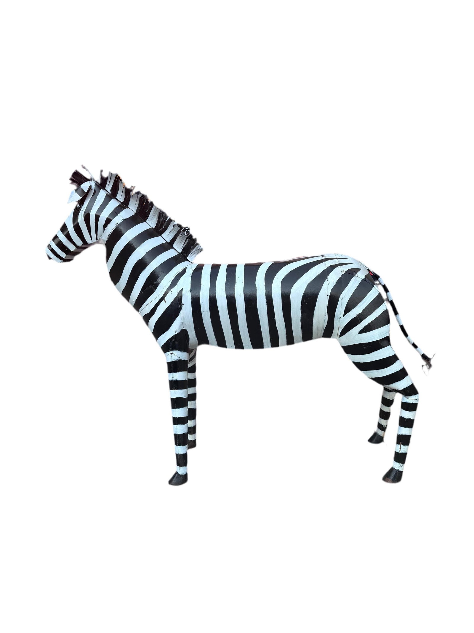 Vintage Life Side Metal Zebra Garden Statues - Pair - 4