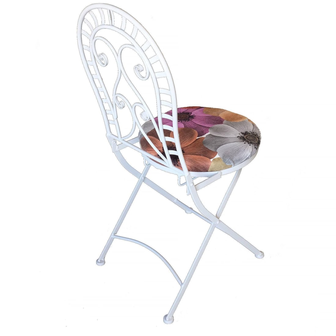 Scrolling Cast Iron Folding Patio Outdoor Chair, Pair - 18