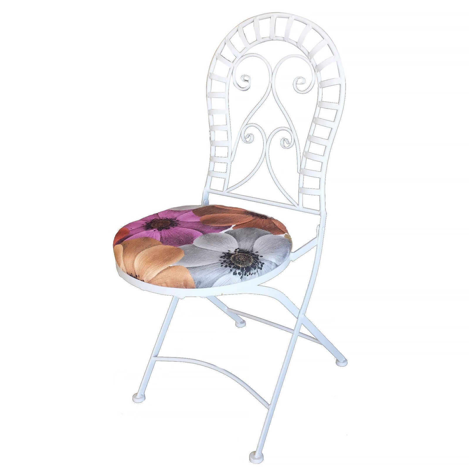 Scrolling Cast Iron Folding Patio Outdoor Chair, Pair - 3