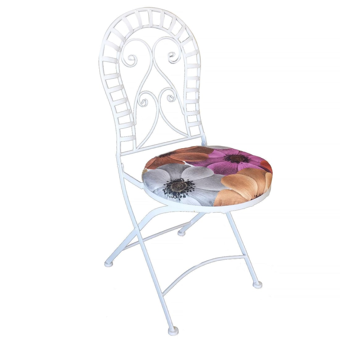 Scrolling Cast Iron Folding Patio Outdoor Chair, Pair - 8