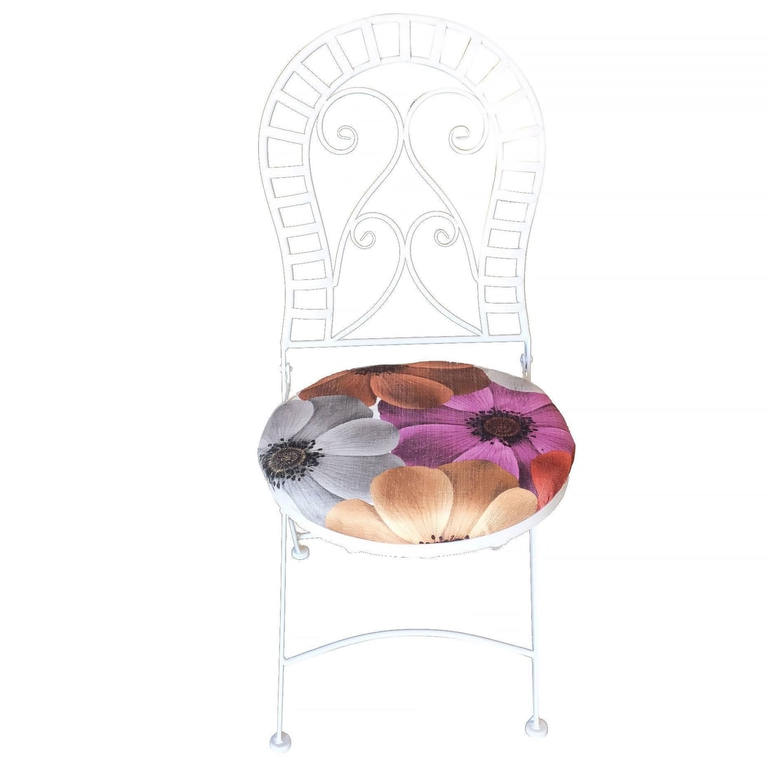 Scrolling Cast Iron Folding Patio Outdoor Chair, Pair - 9