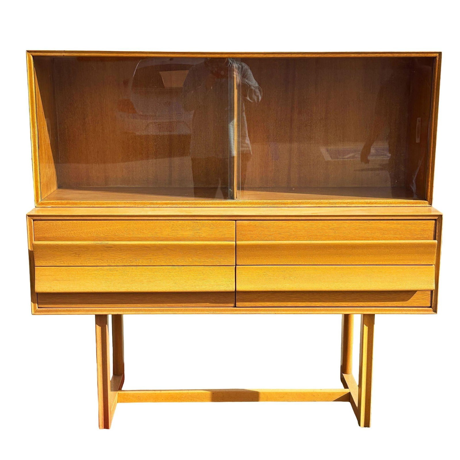MCM Blonde Birch Buffet w/ China Cabinet by Paul Laszlo for Brown Saltman - 16