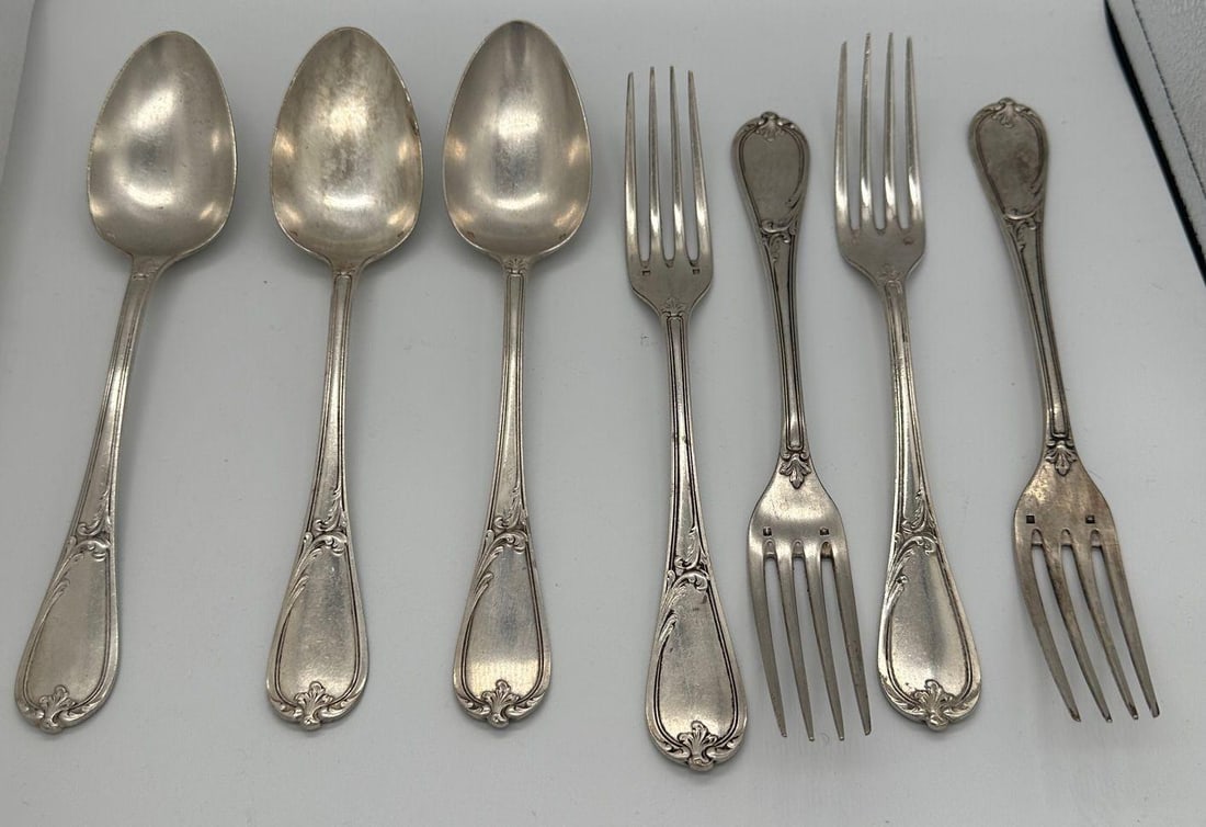 19th Century French L'Alf?nide Christofle/Charles Halphen Flatware with Ladle - 10