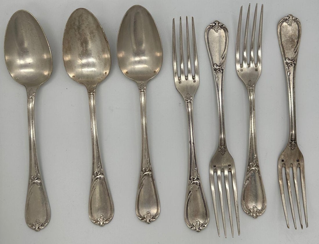 19th Century French L'Alf?nide Christofle/Charles Halphen Flatware with Ladle - 11