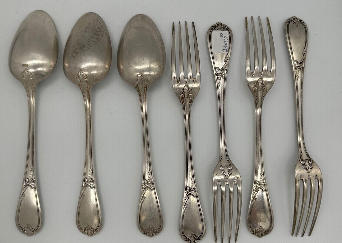 19th Century French L'Alf?nide Christofle/Charles Halphen Flatware with Ladle - 9