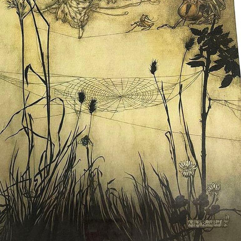 Peter Pan Fairies are Exquisite Dancers Lithograph Print Arthur Rackham Framed - 5