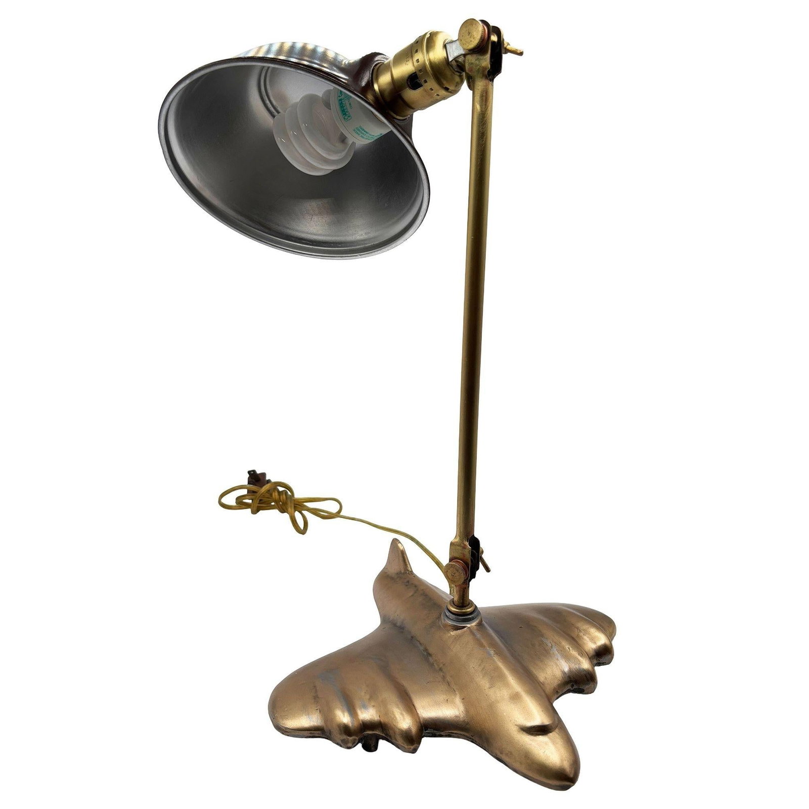 Rare 1987 Brass-tone Art Deco Style DC-3 Airplane Table Lamp, by Sarsaparilla - 12