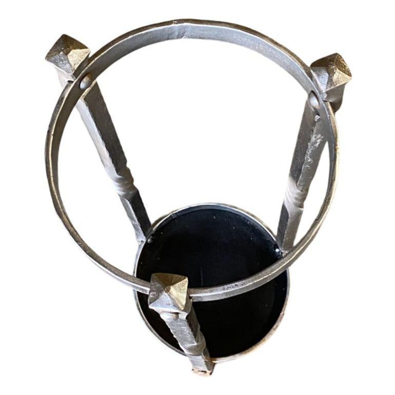High Style Chromed Iron Art Deco Umbrella and Cane Holder Stand - 4