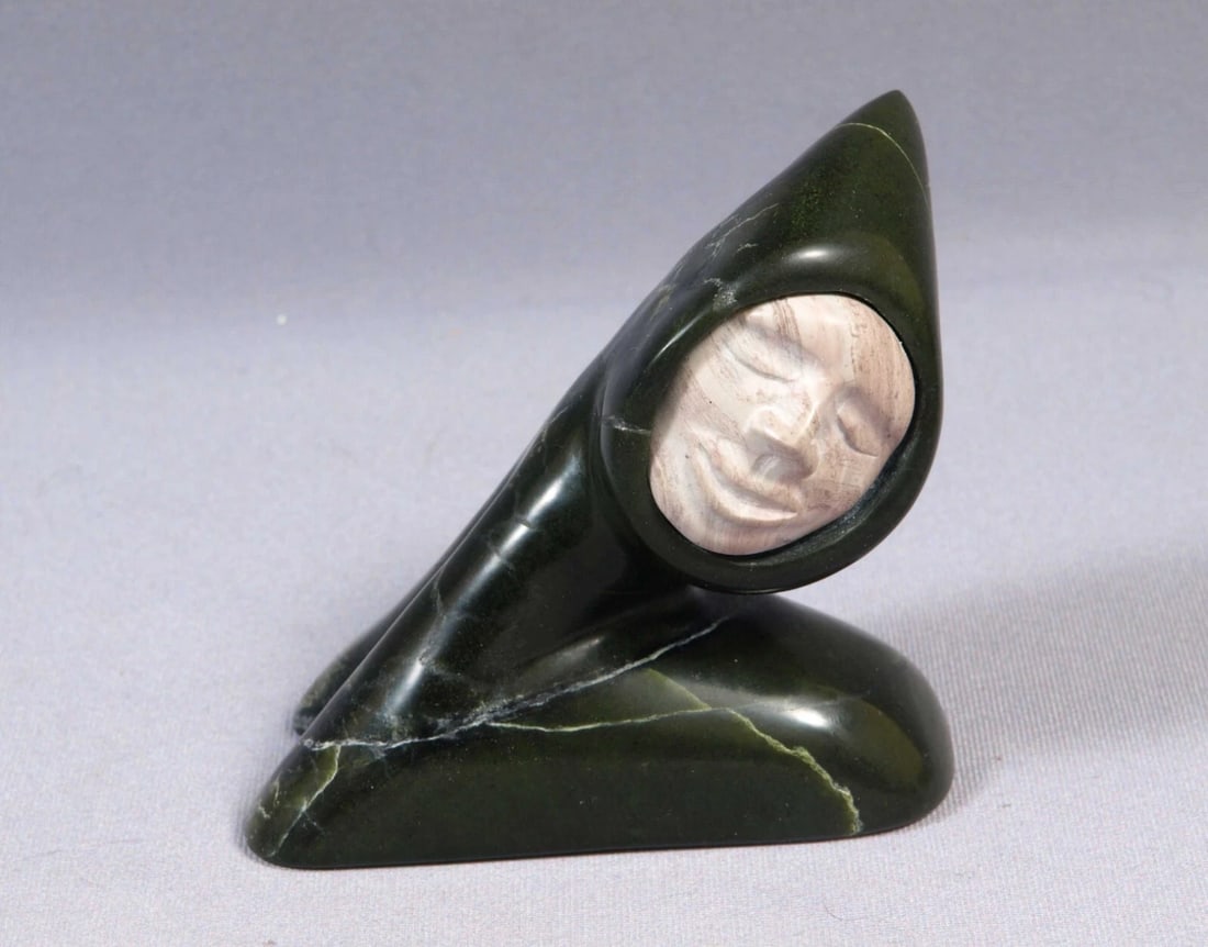 Elias Semigak Inuit Canada Native Face Carving Soapstone Award Winning 2011 (1 of 5)