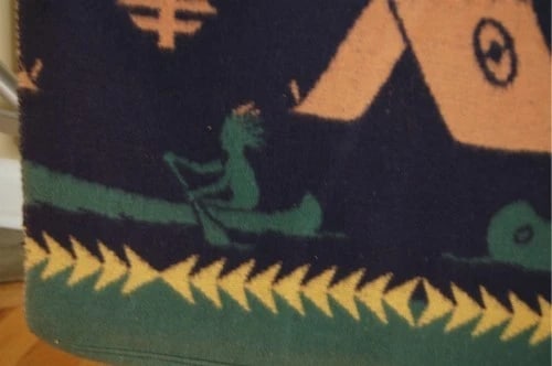 40's Beacon Indian Blanket, Tepee Design - 5