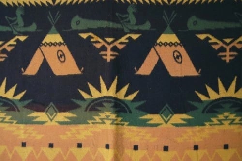 40's Beacon Indian Blanket, Tepee Design - 6