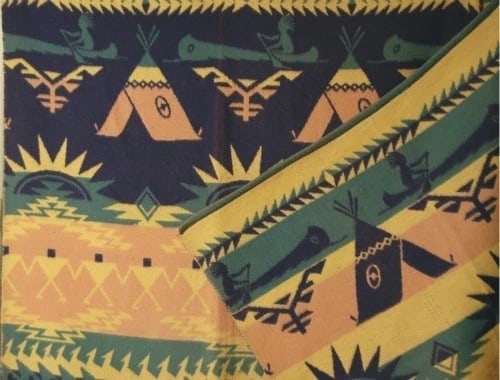 40's Beacon Indian Blanket, Tepee Design - 7