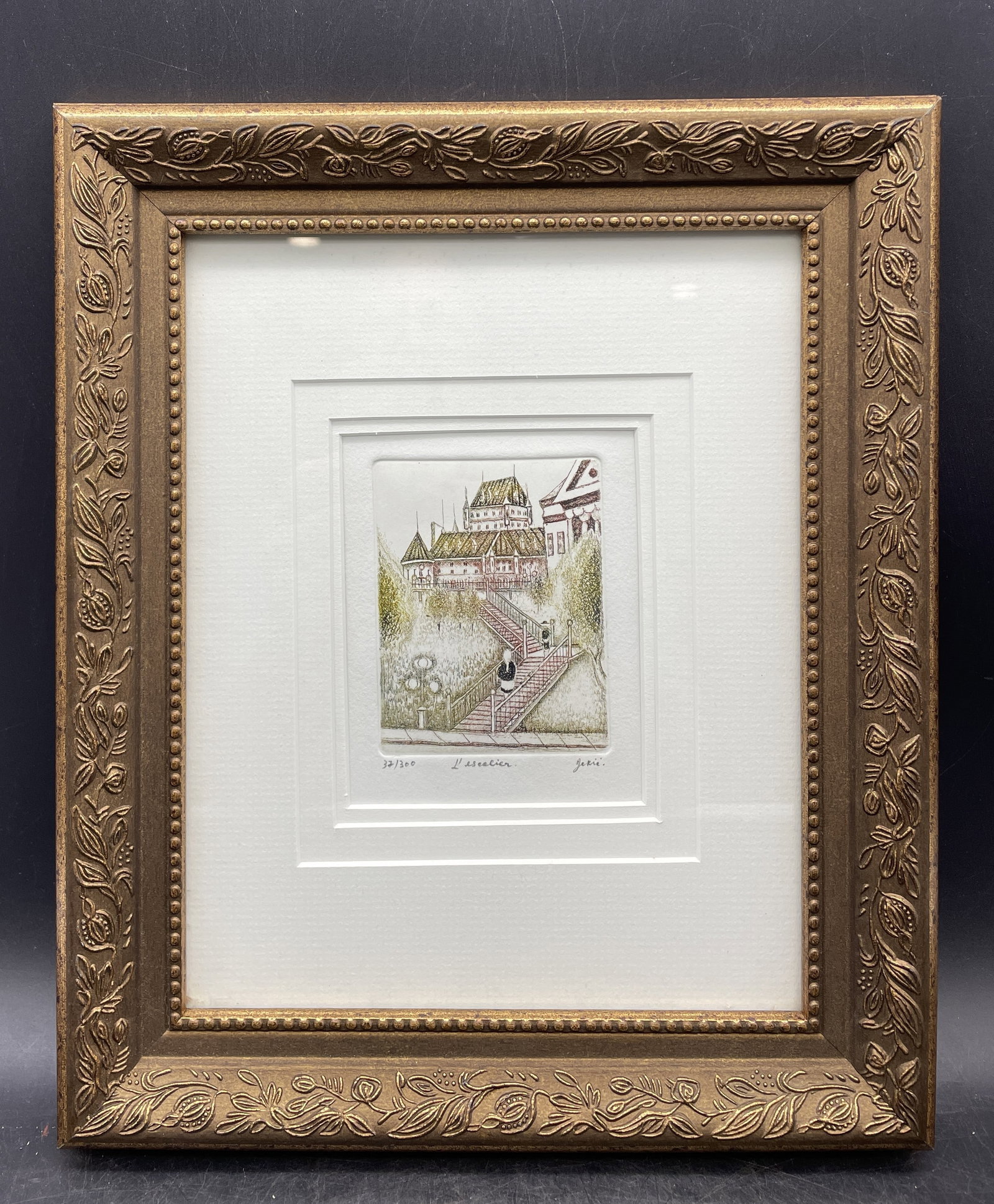 Vintage Signed & Numbered L'ESCALIERS Quebec Print 32/300 - 6