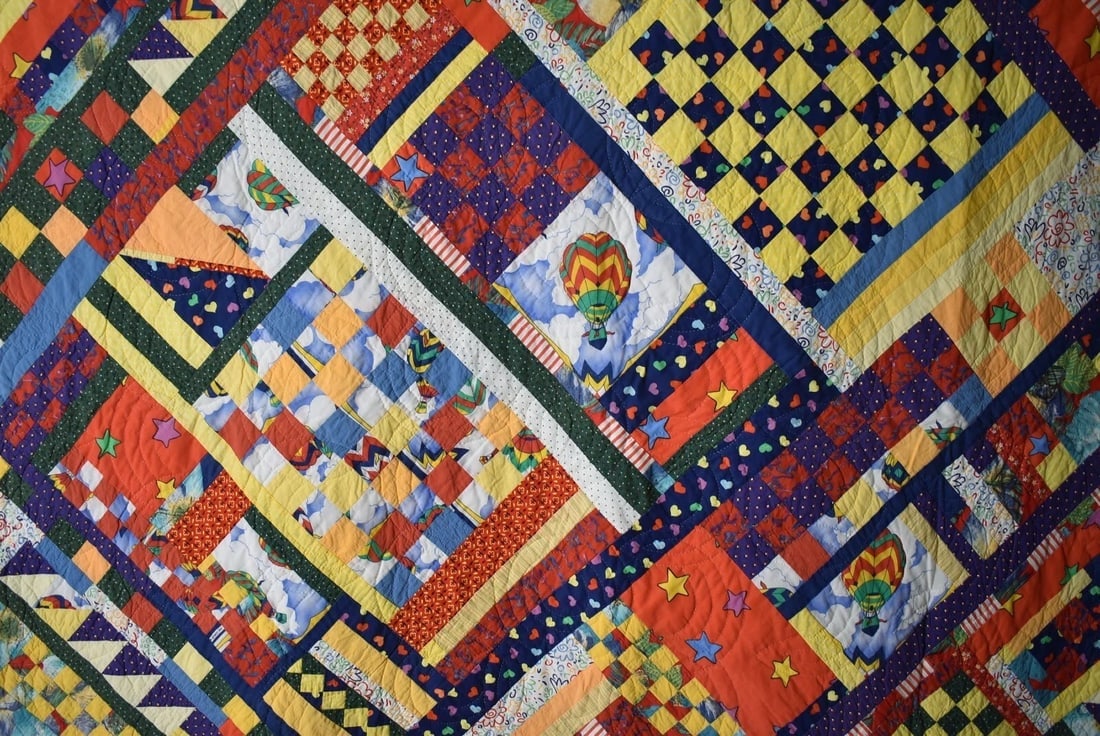 Vintage Crazy Checkerboard Sawtooth Quilt - 2