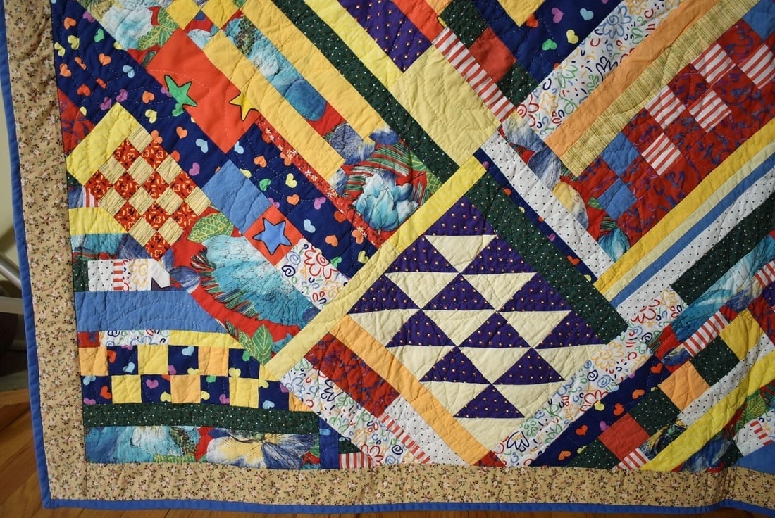 Vintage Crazy Checkerboard Sawtooth Quilt - 5