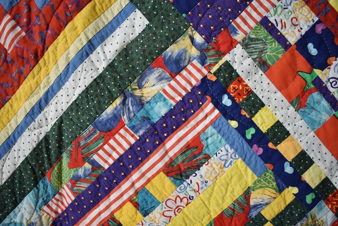 Vintage Crazy Checkerboard Sawtooth Quilt - 6
