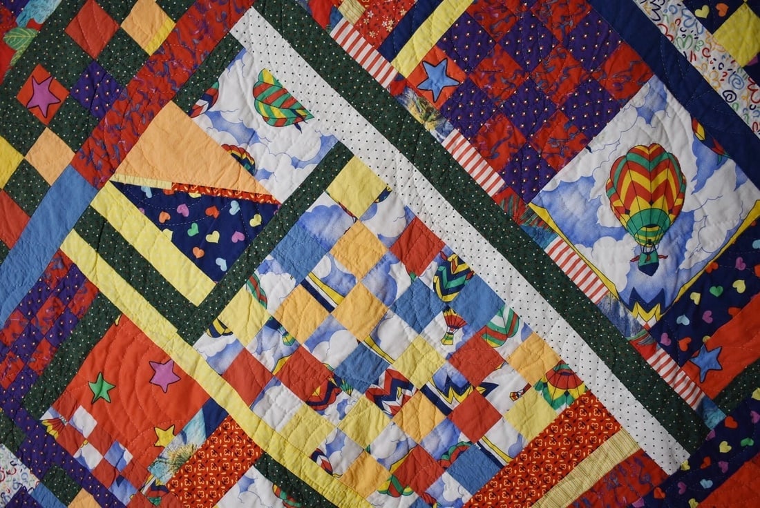 Vintage Crazy Checkerboard Sawtooth Quilt - 8
