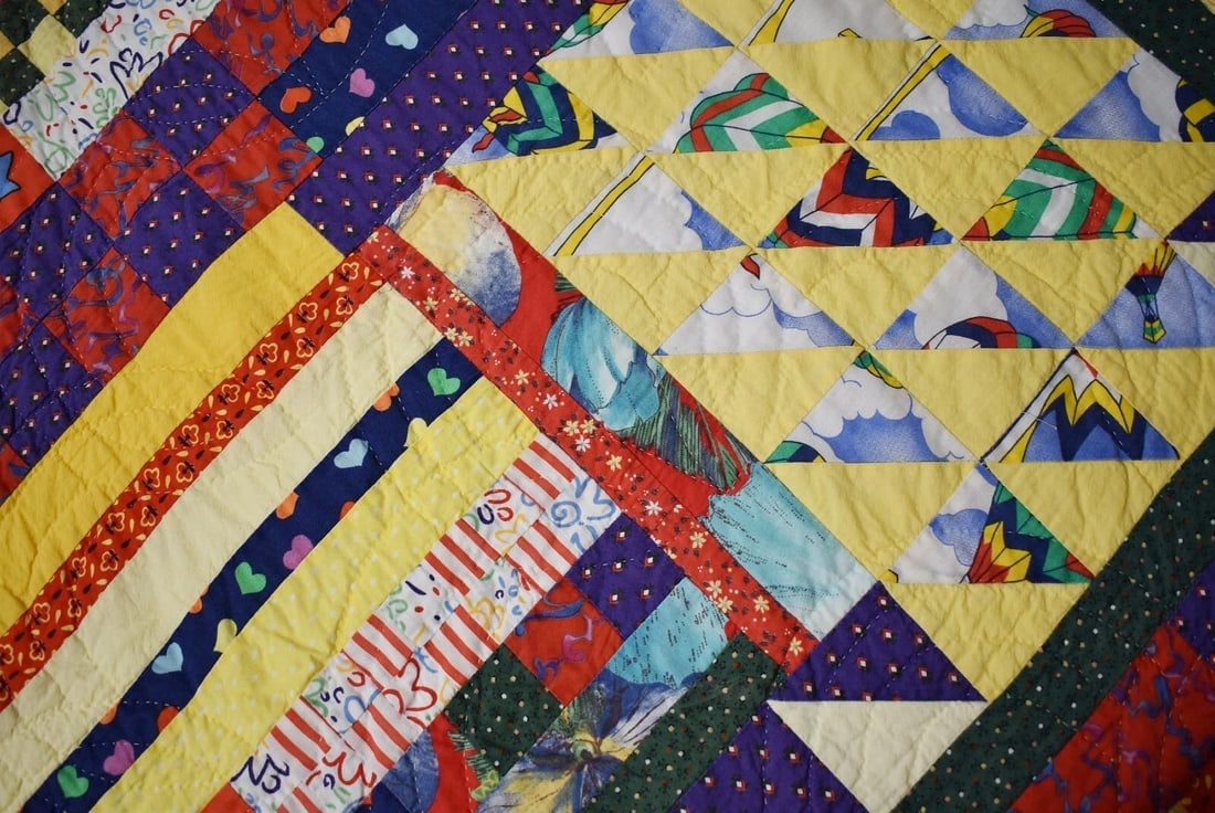 Vintage Crazy Checkerboard Sawtooth Quilt - 9