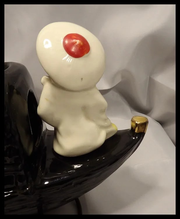 Vintage 1950’s Fuhry and Sons Ceramic Oriental Junk Boat TV Lamp - 5