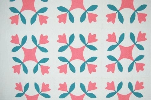 30's Crossed Tulips Applique Quilt - 2