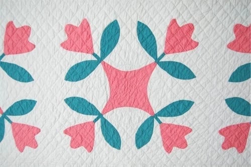 30's Crossed Tulips Applique Quilt - 3