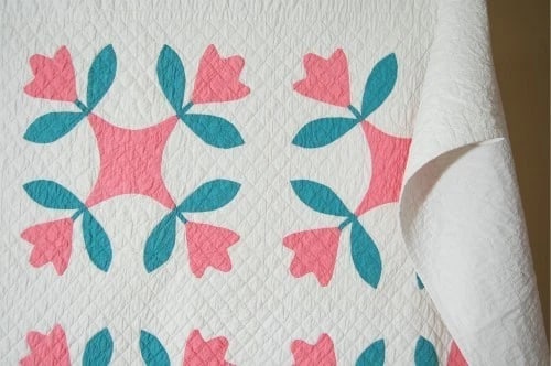30's Crossed Tulips Applique Quilt - 8