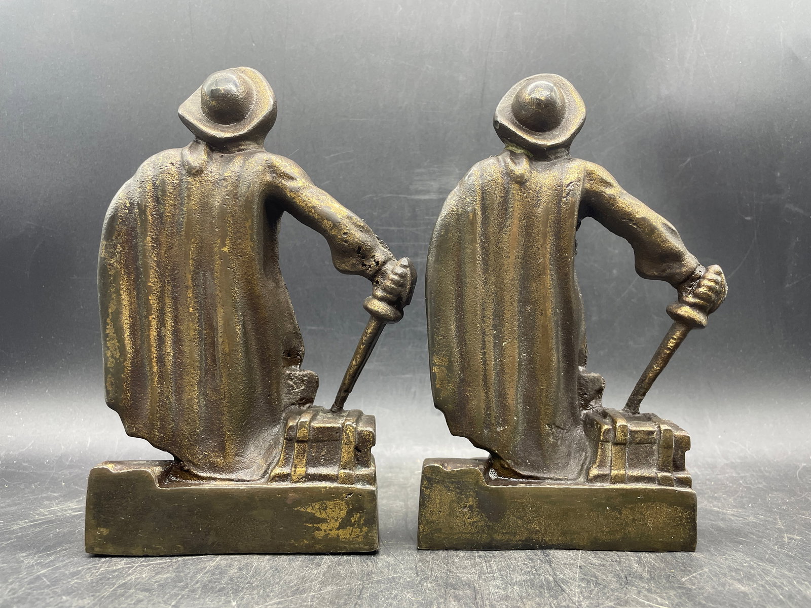 Vintage CAST IRON BOOKENDS SWASHBUCKLING PIRATE BUCCANEER - 6