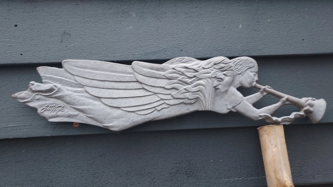 1990 Angel Weathervane Aluminum 27" John Wright - 2