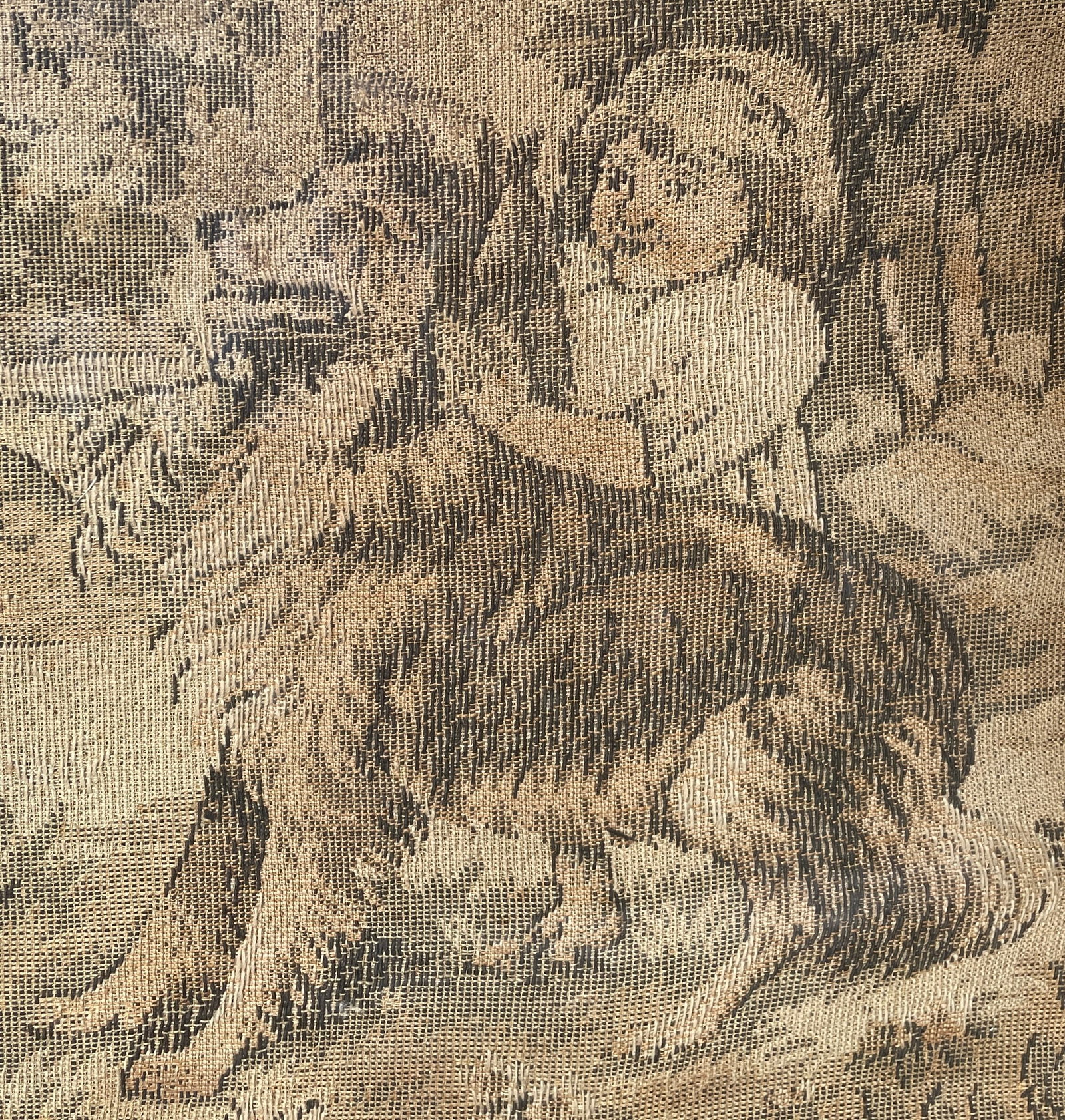 Antique Tapestry Children with Collie Dog Framed - 3