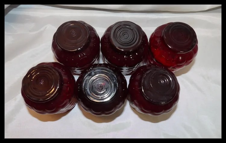 Anchor Hocking Royal Ruby Bubble Glass 12 oz. Flat Tea Glasses - 4