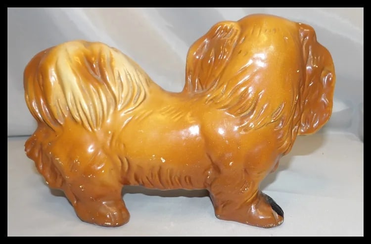 Vintage Chalkware Pekingese Dog - 5