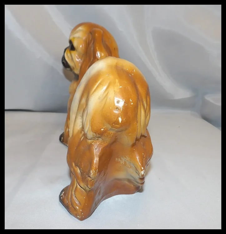Vintage Chalkware Pekingese Dog - 6
