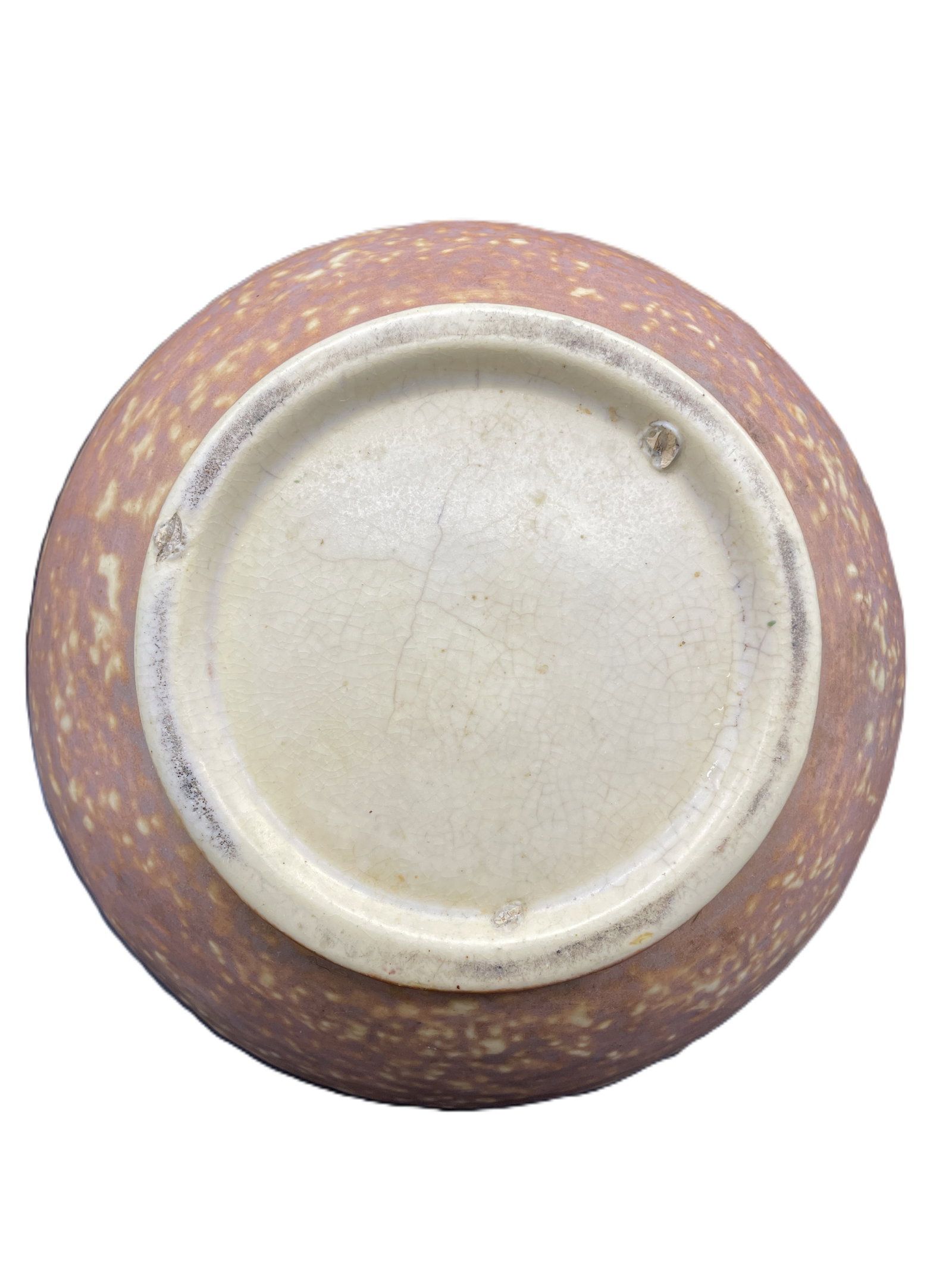 Early 1900's HALF ROUND HALF MOON SHAPED GRAY GRANITEWARE COOKING POT - 8