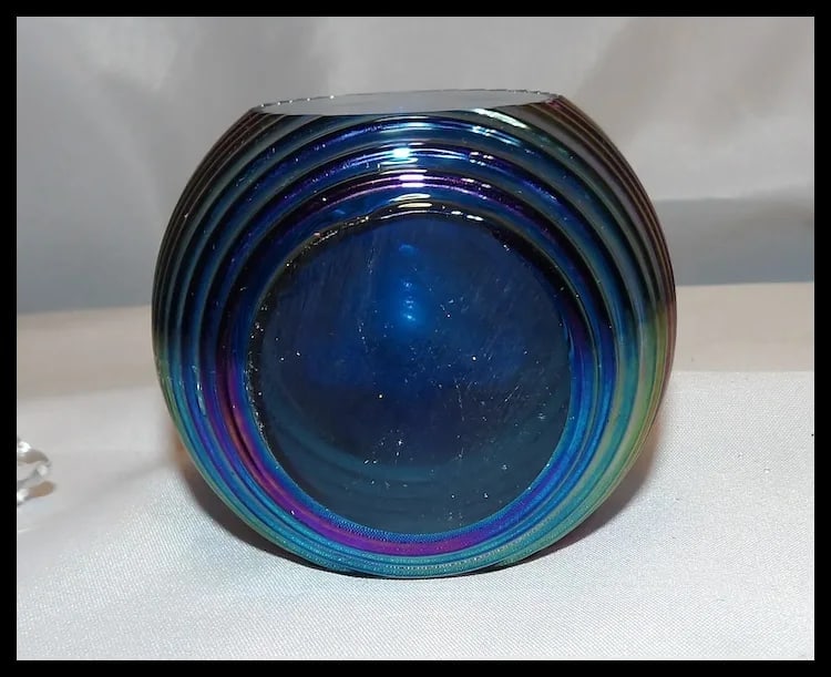 Vintage 1960s Iridescent Murano Sommerso Glass Perfume Bottle with Stopper - 8
