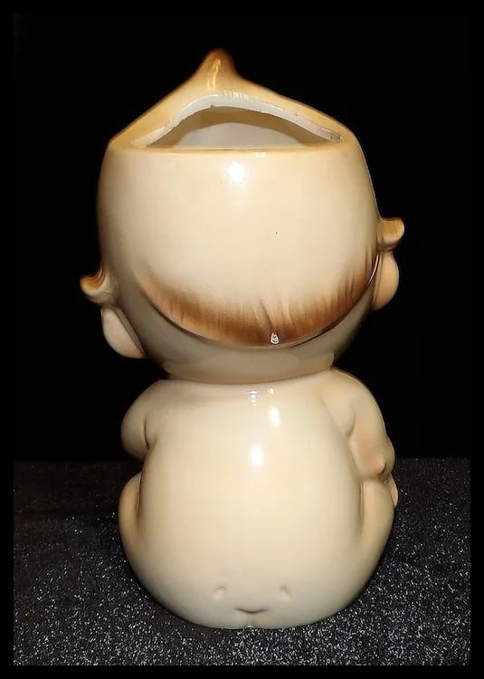 Vintage 7 ½” Rubens 3119 Kewpie Blue Eyed Naked Baby Vase Japan - 4