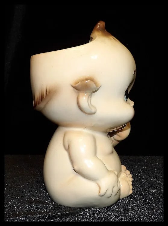 Vintage 7 ½” Rubens 3119 Kewpie Blue Eyed Naked Baby Vase Japan - 5