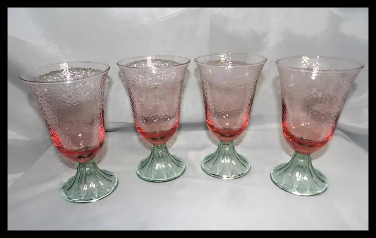 Vintage Footed Watermelon Ice Tea or Water Tumblers - 7