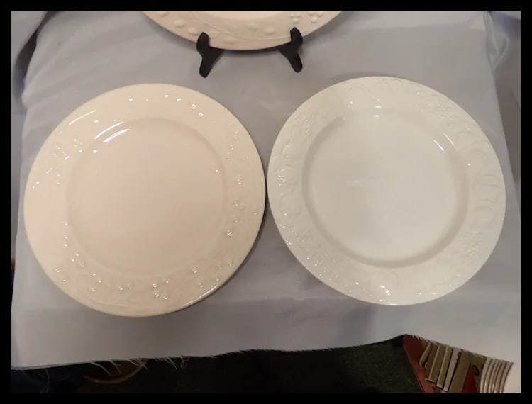 TRE C Italian Light Pink Dinner Plates with Berry and Vines - 5