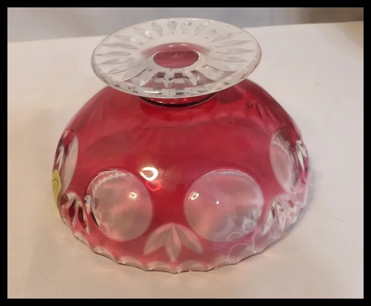 Bleikristall Cranberry Candy Bowl with Murano Glass Candies - 6