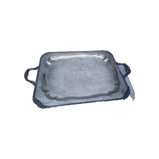 Antique silver plate on copper hallmarks butler server tray 9lbs 29" - 2
