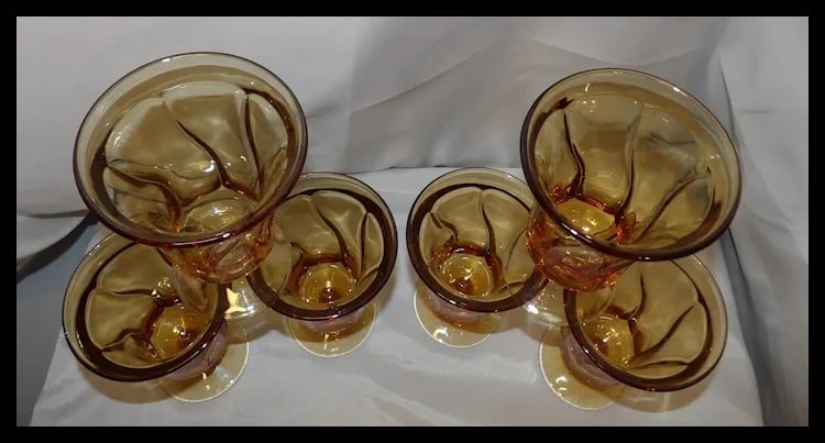 Set of Six Fostoria Jamestown Amber Ice Tea Glasses - 4