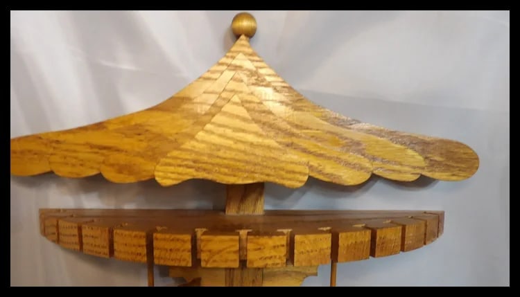 Oak Collector Spoon, Fork, Utensil Holder with Carousel Horses - 4