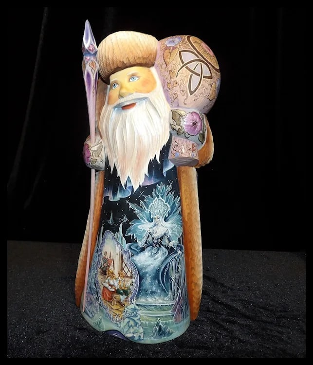 Russian Hand Carved Hand Painted Limited Edition Santa Claus - 2